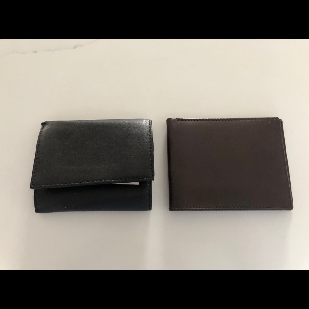 NWT two men’s wallets - black and brown